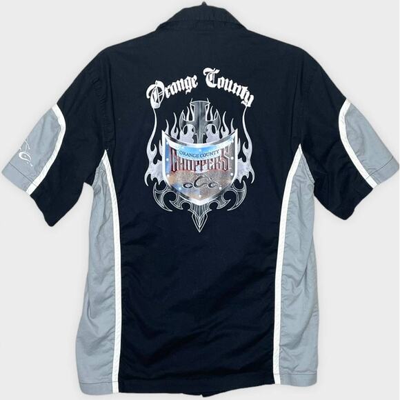 ORANGE COUNTY CHOPPERS short sleeve button down bowling shirt size medium - Picture 1 of 6